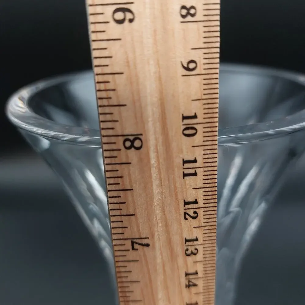 Galway Irish Crystal Vase Longford Pattern Hand Cut 24% Lead Hourglass Flared 8